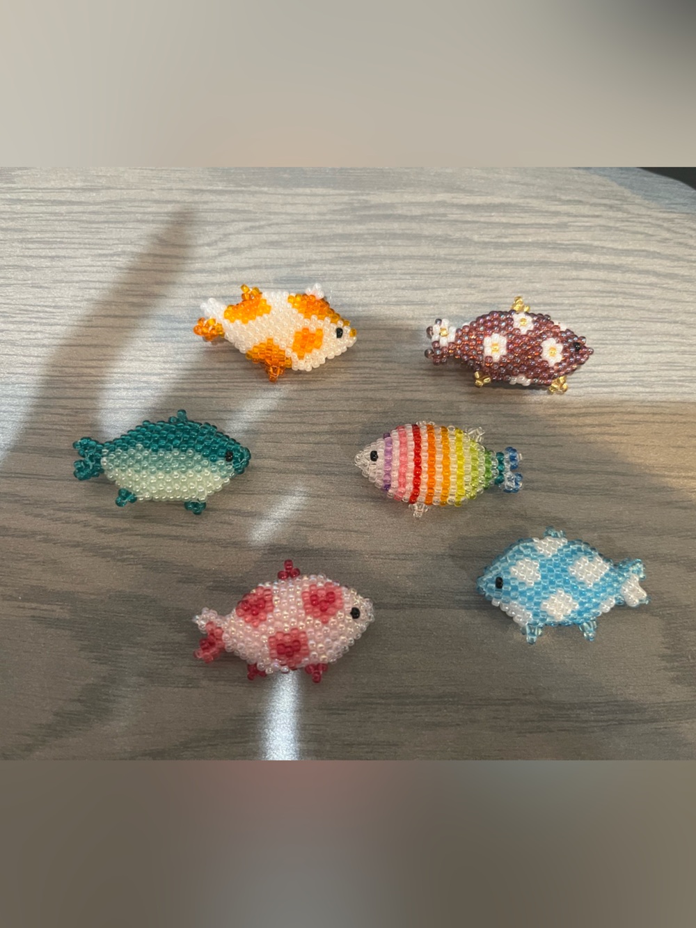 Handmade beaded fish